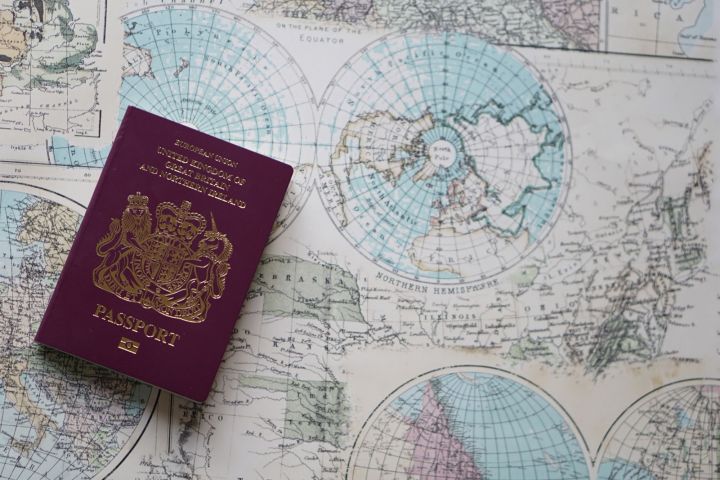 Passport on Map of the World